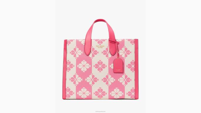 žene Kate Spade pom pom roza multi cvjetna dvobojna platnena manhattan velika torba pribor 04HN187