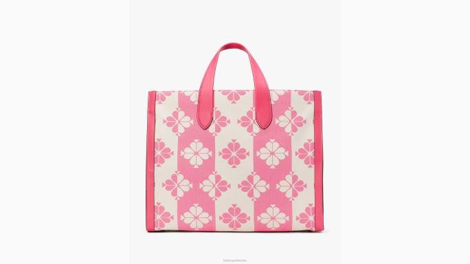 žene Kate Spade pom pom roza multi cvjetna dvobojna platnena manhattan velika torba pribor 04HN187