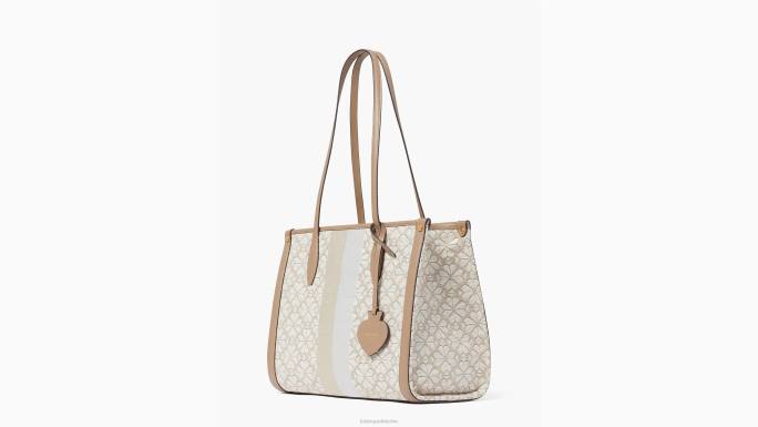 žene Kate Spade prirodni multi cvijet jacquard pruga tržišna srednja torba pribor 04HN168