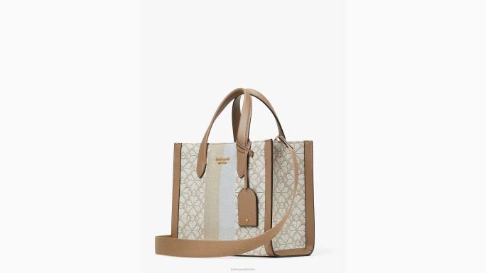 žene Kate Spade prirodni multi cvijet jacquard pruge manhattan mala torba pribor 04HN260
