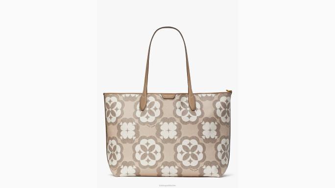 žene Kate Spade prirodni multi cvjetni monogram suton velika torba pribor 04HN204