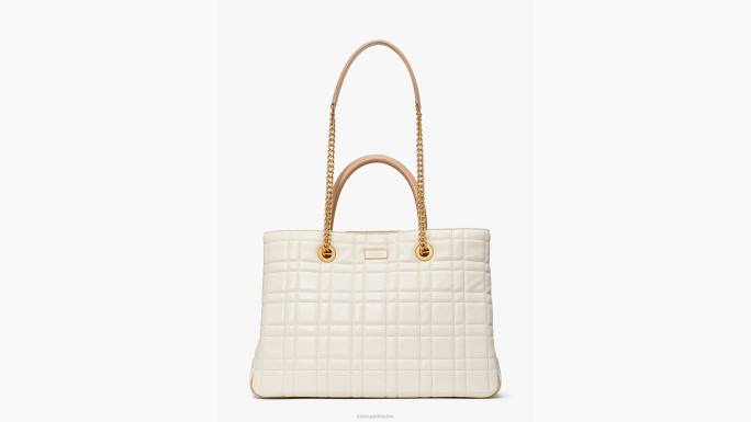 žene Kate Spade slonovača evelyn prošivena srednja preklopna torba za kupovinu pribor 04HN275