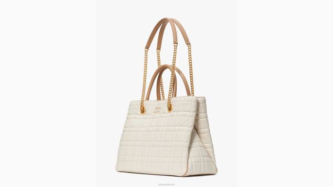 žene Kate Spade slonovača evelyn prošivena srednja preklopna torba za kupovinu pribor 04HN275