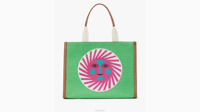 žene Kate Spade zelena alexander girard x new york platnena velika torba pribor 04HN17