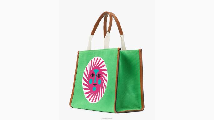 žene Kate Spade zelena alexander girard x new york platnena velika torba pribor 04HN17